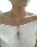 Double Charmer Crystal Pendant Necklace