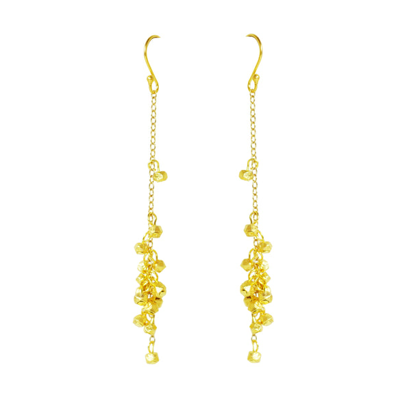Cascading Gold Cluster Earrings