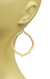 Pearl Organic Hoop Vermeil Earrings