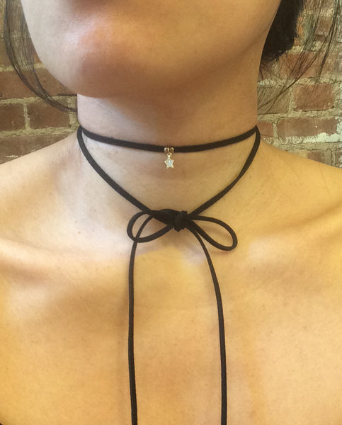 Black cheap suede choker