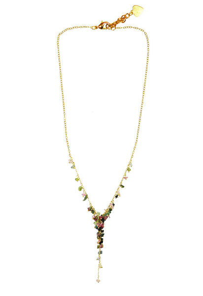 Mixed Tourmaline Cascading Cluster Necklace