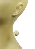 White Topaz With Pearl Cluster Ball Earrings