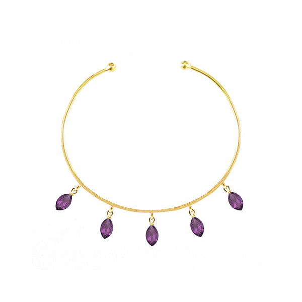 Amethyst Cuff Adjustable Bangle