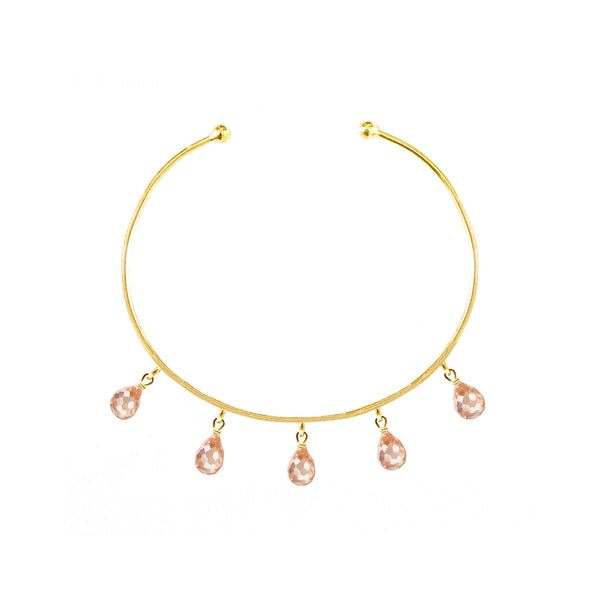 Champagne Topaz Cuff Adjustable Bangle