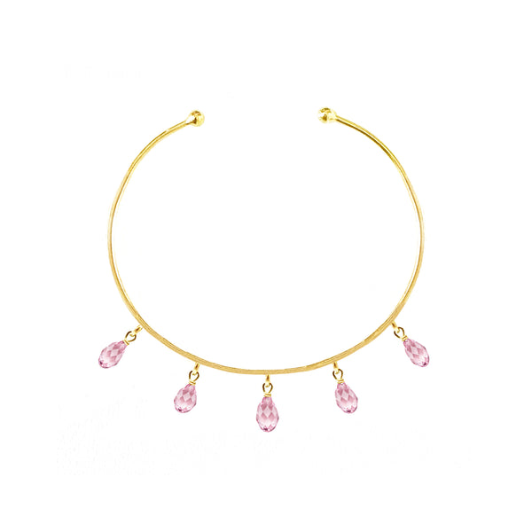 Pink Sapphire Cuff Adjustable Bangle