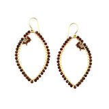 Garnet Marquise Frame Earrings