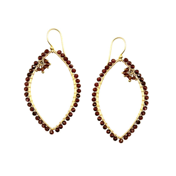 Garnet Marquise Frame Earrings