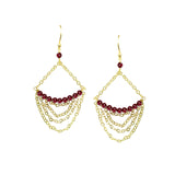 Garnet Chandelier Chain Earrings