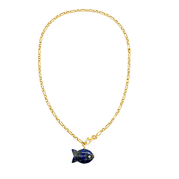 Sea Spirit Lapis Lazuli Fish Necklace
