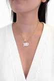Ocean Whisper White Jade Fish Necklace