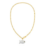 Ocean Whisper White Jade Fish Necklace