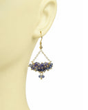 Iolite Cluster Chandelier Vermeil Earrings