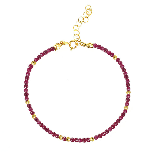 July Birthstone Bracelet - Ruby