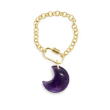 Amethyst Moon Bracelet & Purse Charm