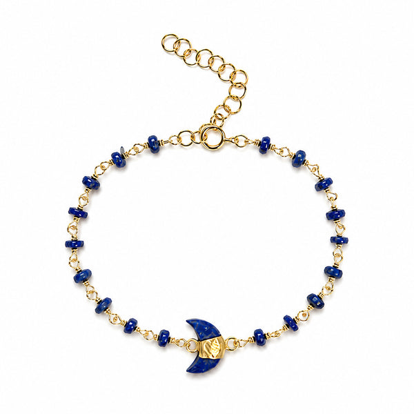 Lapis Lazuli Crescent Moon Bracelet