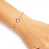Labradorite and Amethyst Moon Bracelet
