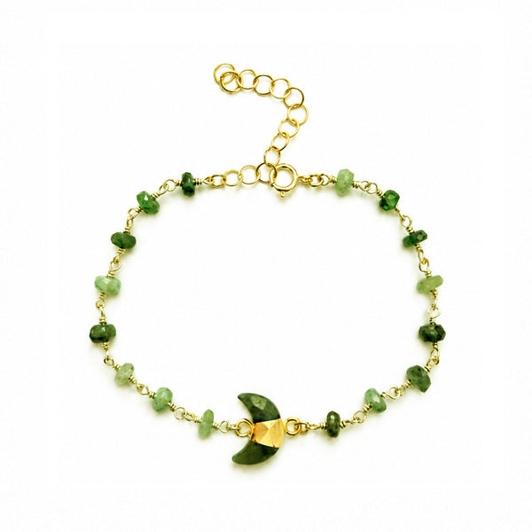 Emerald Crescent Moon Bracelet