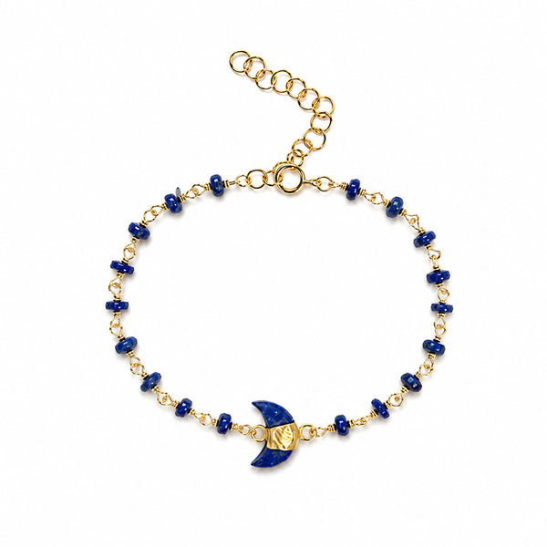 Lapis Lazuli Crescent Moon Bracelet