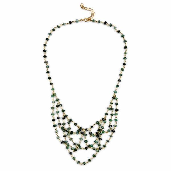 Emerald Statement Bib Necklace