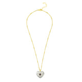 Carved White Topaz Heart with Amethyst Center Necklace