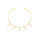 White Topaz Cuff Adjustable Bangle