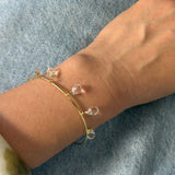 White Topaz Cuff Adjustable Bangle