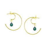 Emerald Double Hoop Earrings