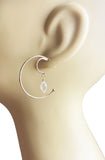 White Topaz Double Hoop Earrings