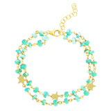 Amazonite and Star Charm Bracelet