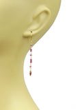 Garnet Linear Vermeil Earrings