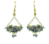Iolite Cluster Chandelier Vermeil Earrings
