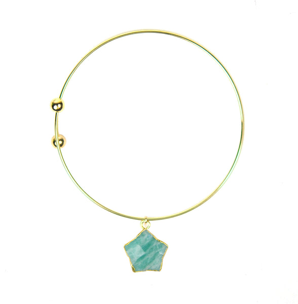 Amazonite Star Charm Adjustable Bracelet