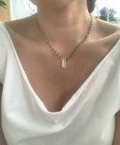 Amazonite With White Topaz Pendant