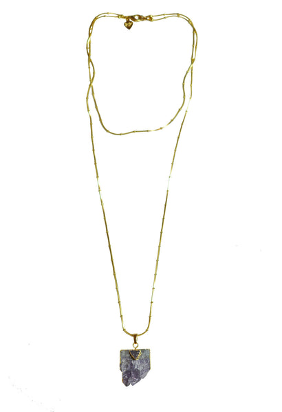 Double Chain Amethyst Necklace