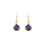 Amethyst Bezel Drop Earrings