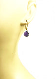 Amethyst Bezel Drop Earrings