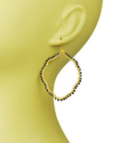 Black Spinel Organic Hoop Vermeil Earrings