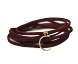 Crescent Moon Burgundy Suede Choker