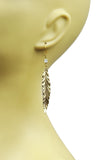 White Topaz Gold Leaf Vermeil Earrings