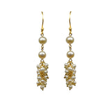 Double Pearl With Cluster Vermeil Earrings