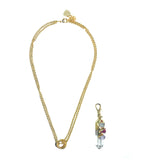Double Charmer Crystal Pendant Necklace