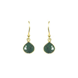 Emerald Bezel Drop Earrings