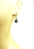 Emerald Bezel Drop Earrings