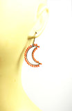 Coral Crescent Moon Vermeil Earrings