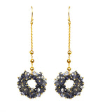 Iolite Cluster Linear Vermeil Earrings