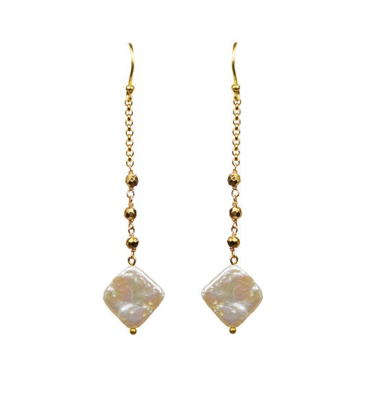 Keshi Pearl Vermeil Earrings