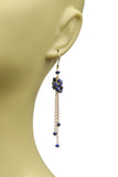 Lapis Lazuli Cluster Shoulder Duster Vermeil Earrings