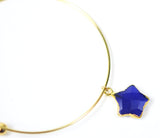 Lapis Lazuli Star Charm Adjustable Bracelet