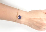 Lapis Lazuli Star Charm Adjustable Bracelet