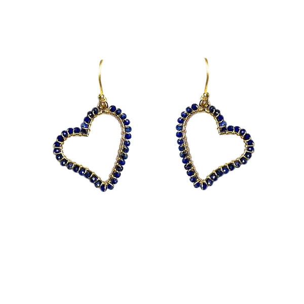 Lapis Lazuli Heart Earrings